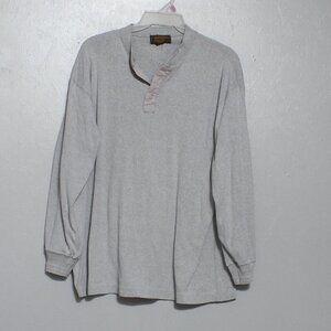 Eddie Bauer vintage cotton gray Henley long sleeve tee